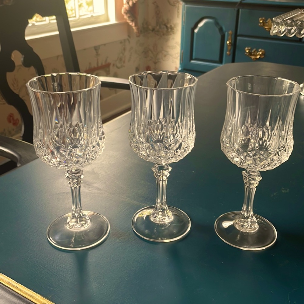 Longchamp Cristal D’Arques Set of 3 Stem Glasses